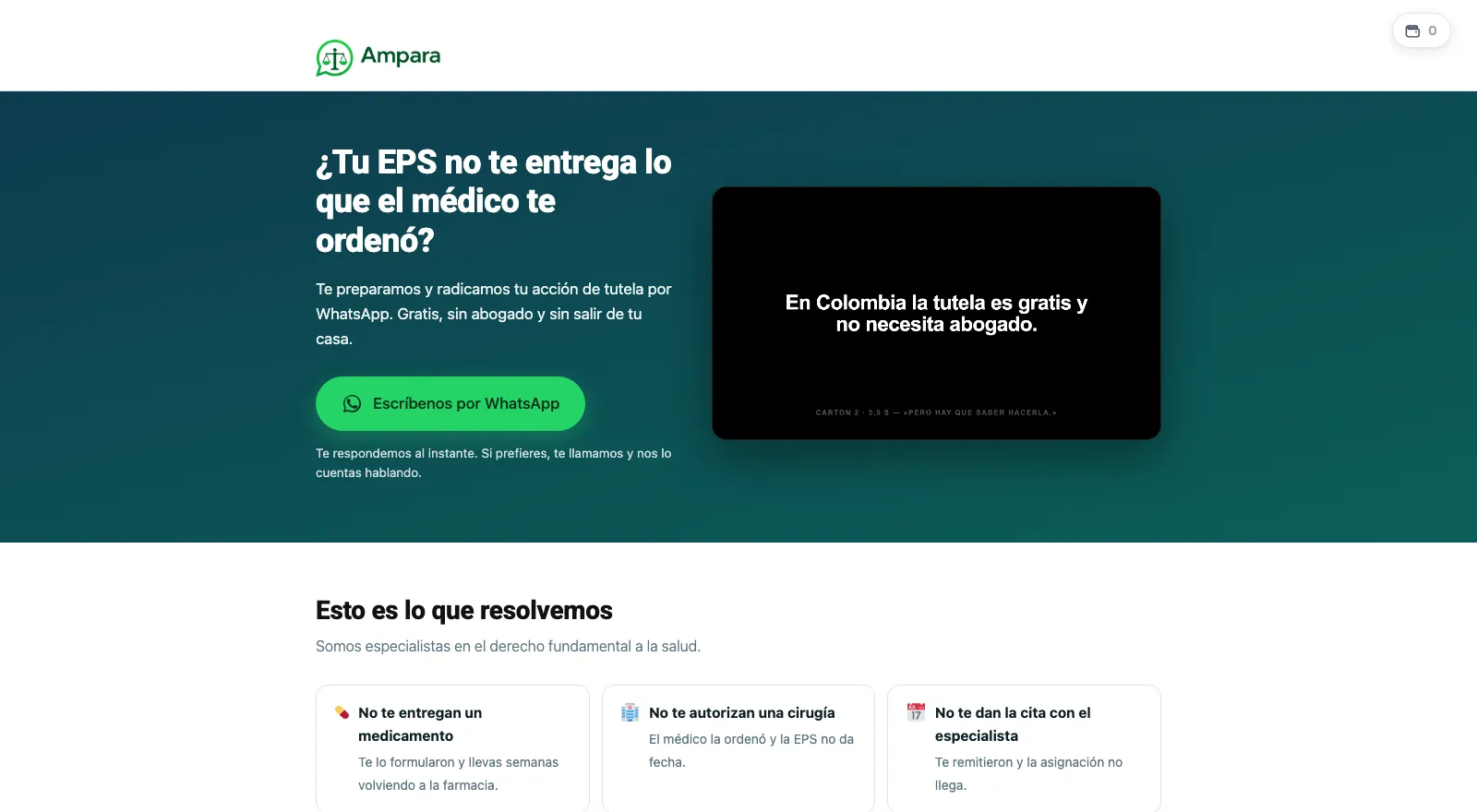 Ampara, bot de WhatsApp