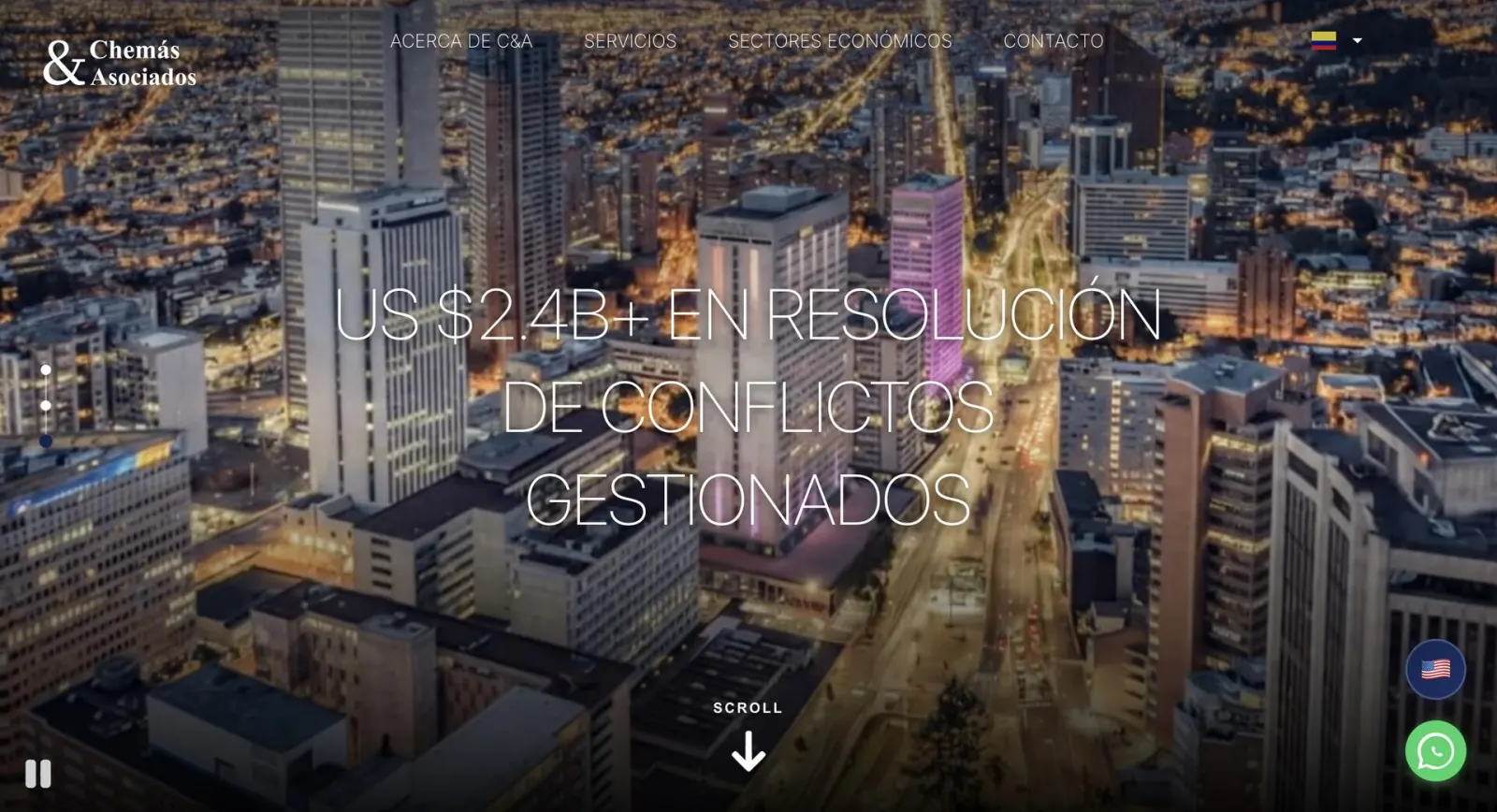 Portada del sitio de Chemás & Asociados
